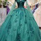 Long Sleeves 3D Flowers Quinceanera Dresses Appliqued evening dress         S5989