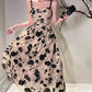 Floral suspender dress for women sweet party dress     S5788
