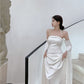 White evening gown for women elegant stunning off-shoulder dress     S5782