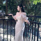 Vintage Mermaid Straps Pink Tulle Long Prom Dress       S6569