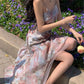 Floral suspender dress for women summer party dress    S5791