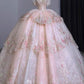 Pink Wedding Dresses Strapless Long Beading Princess Bridal Gowns        S5965