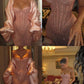 Classy Sheath Strapless Sequin Floor Length Pink Slit Prom Dresses Prom Gowns       S6077