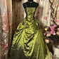 Green Long Spaghetti Straps Long Princess Dress Girl Prom Ball Gown       S6535