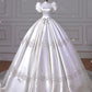 A Line Ball Gown Wedding Dresses A Line Short Sleeves Bridal Gown        S6359