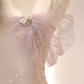 Vintage Mermaid Straps Pink Tulle Long Prom Dress       S6569
