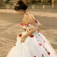 A-line Off Shoulder Elegant Long Prom Dresses Rose Evening Formal Dress     S6372