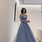 Blue Tulle Long Formal Dress Party Dress, Beautiful Blue Prom Dresses     S6371