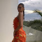 Sexy Sheath Straps Chiffon Long Tiered Prom Dress     S6605