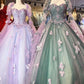 Quinceanera Dresses Long Sleeve Ball Gown Appliques Beading Sweet 16 15 Dress      S6436