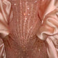 Classy Sheath Strapless Sequin Floor Length Pink Slit Prom Dresses Prom Gowns       S6077