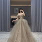 Ball Gown Off The Shoulder Long Prom Dress Tulle Evening Dress     S6346