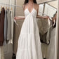 Sexy White Sleeveless Long Prom Dress,White Evening Dress      S6439