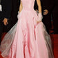 Glamorous A line Straps Pink long prom dress              S6226