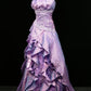 Vintage Spaghetti Straps Long Lilac Prom Dresses Birthday Outfits       S6544