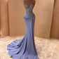 Long Lavender evening prom dress, vintage mermaid dresses     S6026
