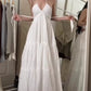 Sexy White Sleeveless Long Prom Dress,White Evening Dress      S6439