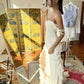 Sexy Ivory Off Shoulder Chiffon Long Prom Dress Birthday Outfits        S6168