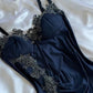 Sexy Navy Blue Mermaid Lace Prom Dress Party Dress        S6452