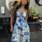 Cute A line Halter Print Prom Dresses Summer Birthday Dress      S6320