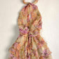 Floral Chiffon Short Prom Dress Halter Homecoming Dress        S6019