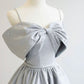 Satin Long A-Line Prom Dress, Off the Shoulder Evening Dress with Pearls      S6288