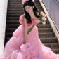 Cute Tulle Pink Long Prom Dress, A-Line Evening Party Dress     S6367