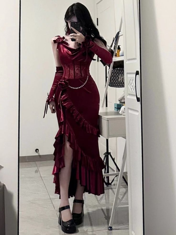 Elegant Formal Bodycon Birthday Party Dress Sexy Burgundy Dress       S6398