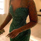 Luxury Beaded Mermaid Prom Dresses Crystals African Black Girls Birthday Party Gown Sexy Scoop Neck Side Slit Dress      S6220