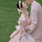 Ball Gown Wedding Dresses Elegant Court Bridal Gown Bow Lace Up Back Long Puffy Sleeves Vintage Bride Dress         S6489