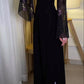 Saudi Arabia Evening Dresses for Women Black Prom Dresses Long Sleeve Chiffon Jackets Wedding Guest Dress     S6308