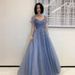 Blue Tulle Long Formal Dress Party Dress, Beautiful Blue Prom Dresses     S6371