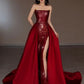 Sexy Mermaid Red Sleeveless Long Sequin Prom Dress Evening Dresses        S6075