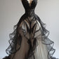 Unique Long Prom Dresses A Line Tulle Long Evening Dress      S6442