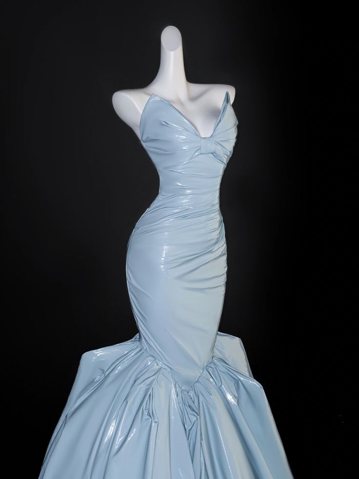 Blue Mermaid Long Princess Dress Evening Gown       S6556