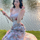 Floral suspender dress for women summer party dress    S5791