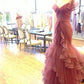 Pink Tulle Party Prom Dresses Long Evening Dress       S6598