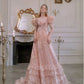 A line Short Sleeves Sequin Long Prom Dress       S6502