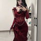 Elegant Formal Bodycon Birthday Party Dress Sexy Burgundy Dress       S6398