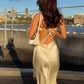 Sexy Mermaid Yellow Spaghetti Straps Prom Dress 22th Birthday Outfits      S6289