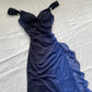 Charming Navy Blue Ombre Long Prom Dress Evening Dress      S5259