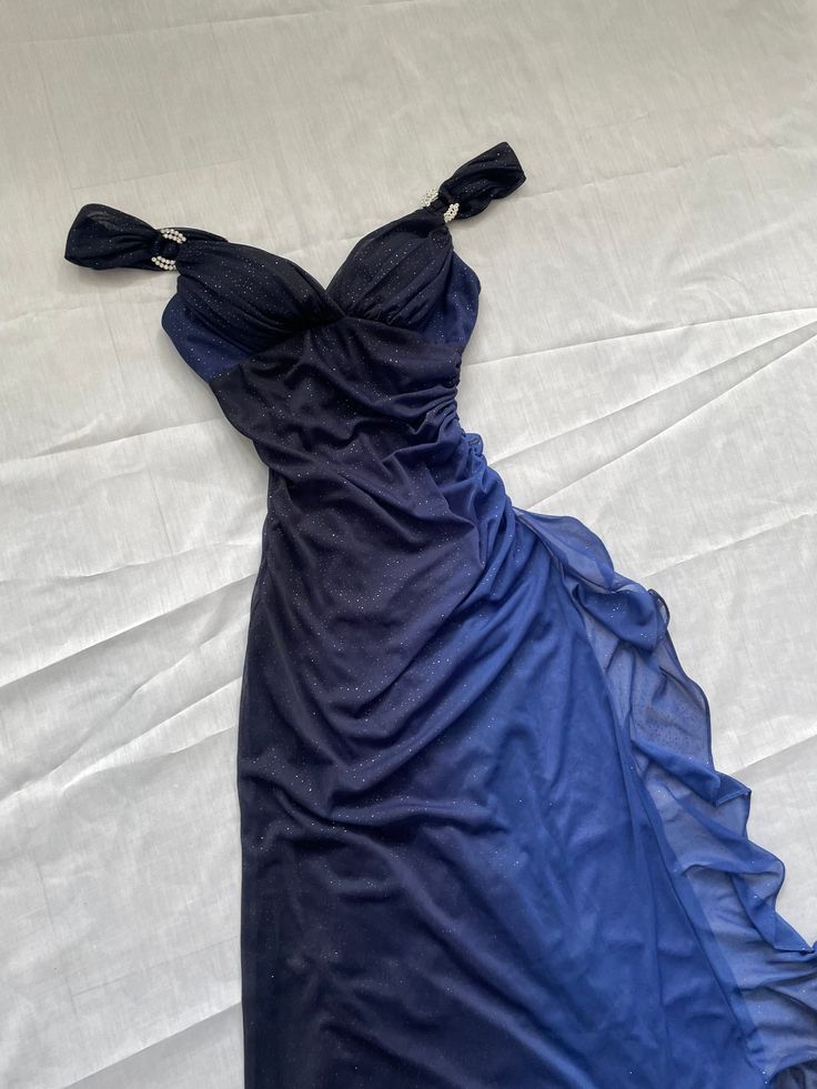 Charming Navy Blue Ombre Long Prom Dress Evening Dress      S5259