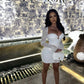 Simple Sheath Long Sleeves White 18th Birthday Dresses        S6200