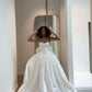 White Strapless Simple Wedding Dress Long Bridal Gown        S6180