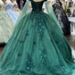 Long Sleeves 3D Flowers Quinceanera Dresses Appliqued evening dress         S5989