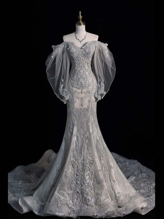 Off Shoulder Mermaid Long Princess Dress Evening Gown       S6558