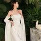 White evening gown for women elegant stunning off-shoulder dress     S5782