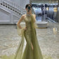 Green Tulle Evening Dress,Long Prom Dress,Elegant Prom Gown       S5856