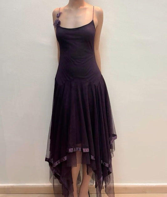 Grape Irregular Prom Dress New Party Dress       S6252