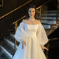 A Line Tulle Long Wedding Dresses A Line White Bridal Gown        S6408